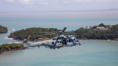Le 14 août 2025, le CARACAL a survolé les Îles du Salut