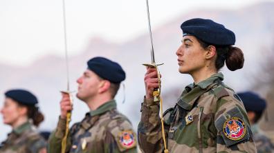 un OSC en formation lors de la cérémonie de remise des épées