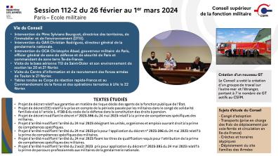 Infographie bilan de la session 112-2 du CSFM