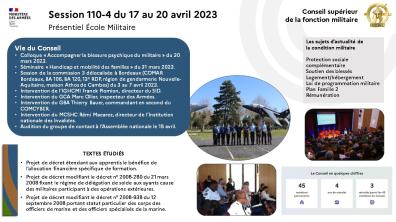 Infographie bilan de la session 110-4