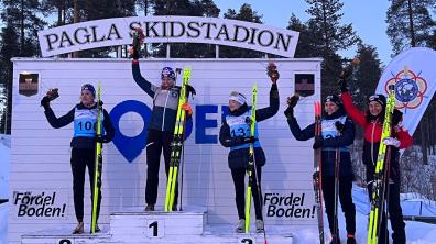Cérémonie des fleurs biathlon féminin