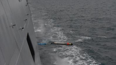  Tir d’une torpille MU90 version exercice par l’équipage A de la FREMM Bretagne