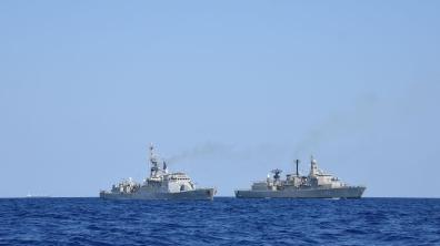 Manœuvres conjointes du Commandant Blaison avec la Marine hellénique en mer Egée