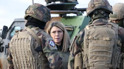 : Patricia Miralles sur le camp roumain de Cincu, en Roumanie, le 1/1/23.