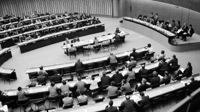 Lors de la troisième conférence des Nations unies sur le droit de la mer, à Genève, le 18 mars 1975.