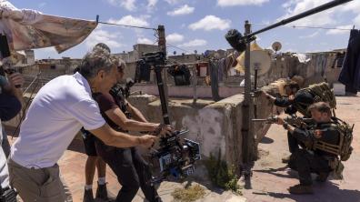 Frédéric Jardin durant le tournage d’une scène d’action.