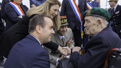 Léon Gautier, le 6 juin 2023, lors des commémorations du Débarquement à Colleville-Montgomery