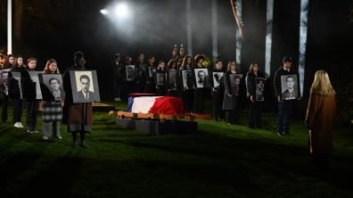 La procession mémorielle en l'honneur de Missak Manouchian, au Mont-Valérien, le 20/02/2024 