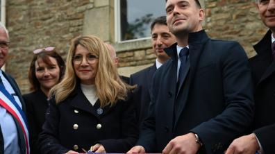 Patricia Miralles inaugure la maison Athos dans la commune de Pluneret, en Bretagne, 28/4/23