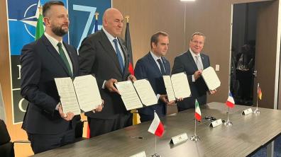 Le ministre des Armées aux côtés de ses homologues allemand, polonais et italien.