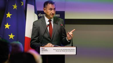 Le général Delion, directeur de la « Mission Libération » lors du point presse du 2 mai 2024