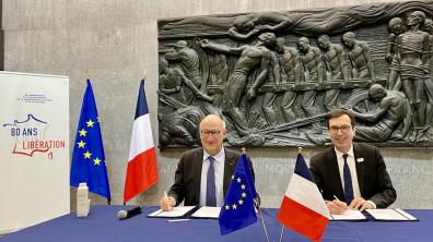 Le Président Philippe Étienne et le Président Directeur Général de la SNCF Jean-Pierre Farandou