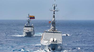  Les marins français manœuvrent et s’entrainent avec les marines colombiennes et néerlandaises.