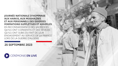 14 juillet 1956 : un soldat et un harki décorés