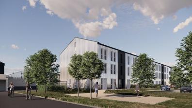 Vue 3D du bâtiment en construction sur la BA125