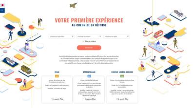 Portail Première expérience défense où sont répertoriées les offres de CAJ