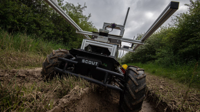 Le robot AGILEX en pleine mission.