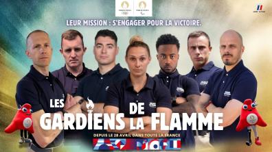 Groupe des Terriens, gardiens de la flamme olympique.