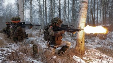 Phase de combat lors de l'exercice PIKNE en Estonie.