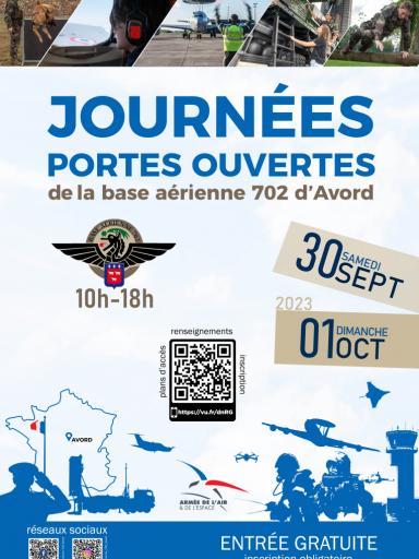 Affiche de la journé porte ouvertes de la Base aérienne 702 d'Avord