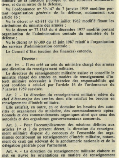 Le décret de création de la DRM