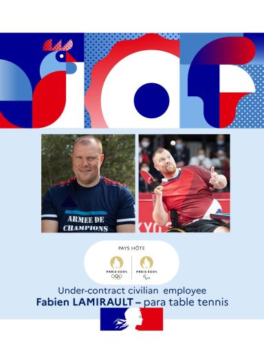 Under-contract civilian employee Fabien Lamirault, para table tennis