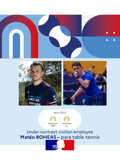 Under-contract civilian employee Matéo Boheas, para table tennis 