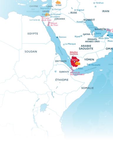 Carte de la région golfe arabo-persique
