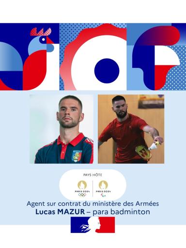 Agent sur contrat Lucas Mazur, para badminton 