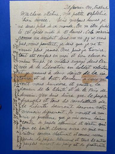 Lettre Manouchian à sa femme